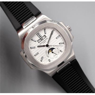 Replica Nautilus A21j Automatic Movement Mens Watch White Dial Rubber Strap A E18