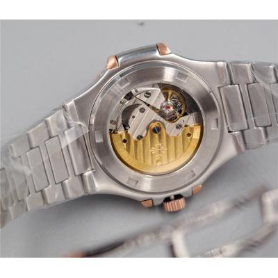 Replica Nautilus A21j Automatic Movement Mens Watch Silver Dial Two Tone Rose Gold I E18