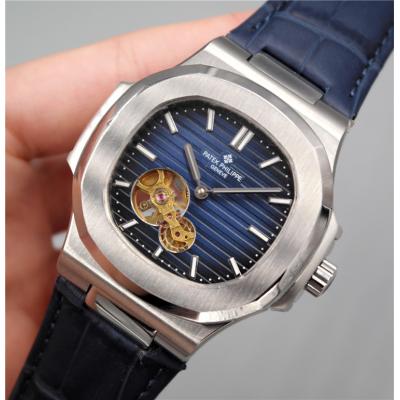 Replica Nautilus A21j Automatic Movement Mens Watch Black Dial Leather Strap F E20