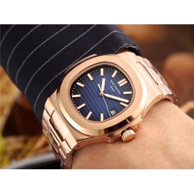 Replica Nautilus A21j Automatic Movement Mens Watch Black Dial Rose Gold A E25