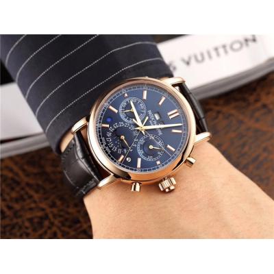 Replica Grand Complications A21j Automatic Movement Mens Watch White Dial Leather Strap A E28