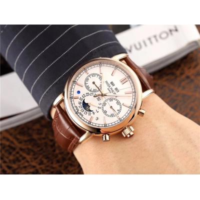 Replica Grand Complications A21j Automatic Movement Mens Watch White Dial Leather Strap A E28