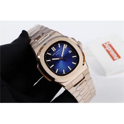 Replica Nautilus A21j Automatic Movement Mens Watch Blue Dial Two Tone Rose Gold A E29