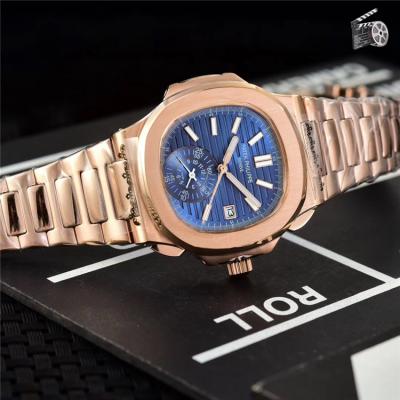 Replica Nautilus A21j Automatic Movement Mens Watch Blue Dial Rose Gold B E33