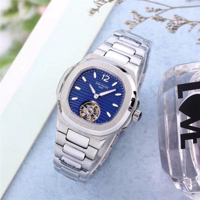 Replica Nautilus A21j Automatic Movement Womens Watch Blue Tourbillon Dial Rose Gold B E34