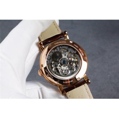 Replica Calatrava A21j Automatic Movement Mens Watch Skeleton Dial Leather Strap E41