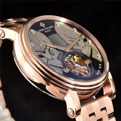 Replica Calatrava A21j Automatic Movement Mens Watch Skeleton Dial Stainless Steel E43