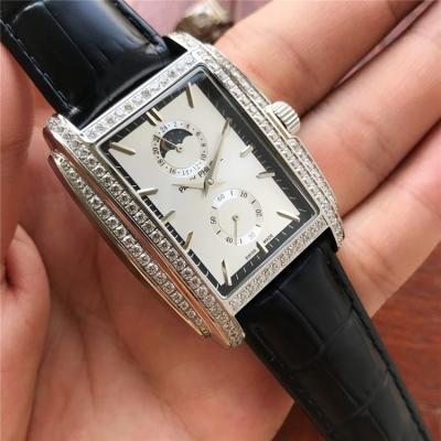 Replica Gondolo A21j Automatic Movement Mens/Womens Watch White Dial Diamonds Case Leather Strap C E46