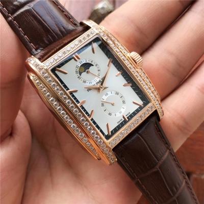 Replica Gondolo A21j Automatic Movement Mens/Womens Watch White Dial Diamonds Case Leather Strap C E46