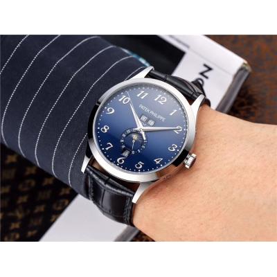 Replica Grand Complications A21j Automatic Movement Mens Watch Black Dial Leather Strap C E51