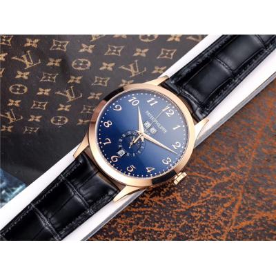 Replica Grand Complications A21j Automatic Movement Mens Watch Black Dial Leather Strap C E51