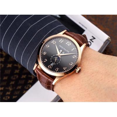 Replica Grand Complications A21j Automatic Movement Mens Watch Black Dial Leather Strap C E51