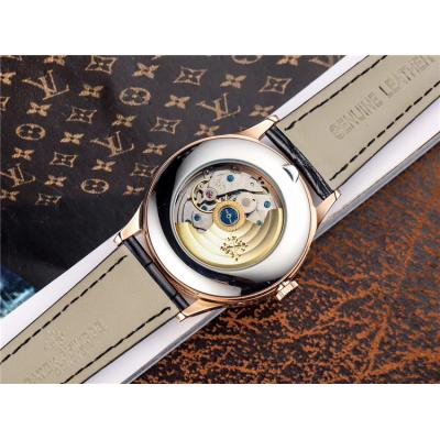 Replica Grand Complications A21j Automatic Movement Mens Watch Black Dial Leather Strap C E51