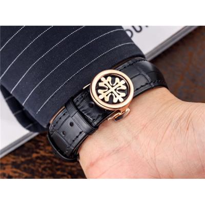 Replica Grand Complications A21j Automatic Movement Mens Watch Black Dial Leather Strap C E51