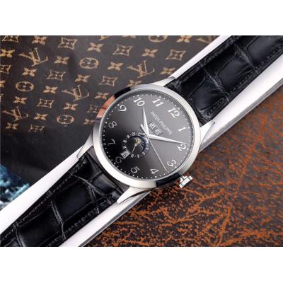 Replica Grand Complications A21j Automatic Movement Mens Watch Black Dial Leather Strap D E51