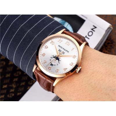 Replica Grand Complications A21j Automatic Movement Mens Watch Black Dial Leather Strap D E51