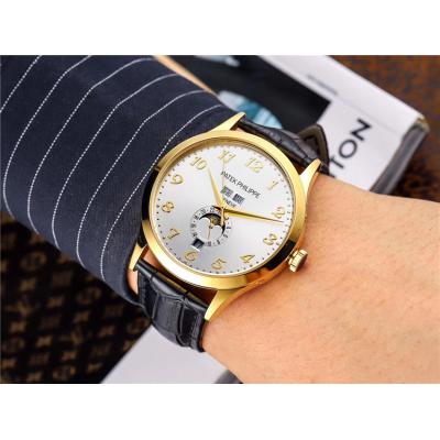 Replica Grand Complications A21j Automatic Movement Mens Watch Black Dial Leather Strap D E51