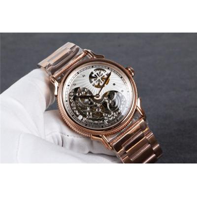 Replica Calatrava A21j Automatic Movement Mens Watch Skeleton Dial Rose Gold B E52