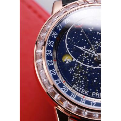 Replica Grand Complications Japan Miyota 8217 Automatic Mens Watch Starry Sky Dial Diamonds Case Leather Strap E60