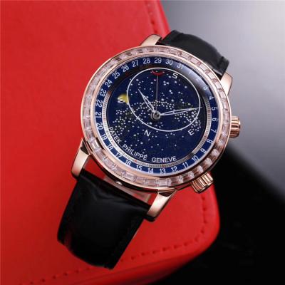 Replica Grand Complications Japan Miyota 8217 Automatic Mens Watch Starry Sky Dial Diamonds Case Leather Strap E60