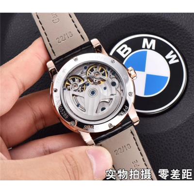 Replica Grand Complications A21j Automatic Movement Mens Watch White Double tourbillon Dial Leather Strap A E63