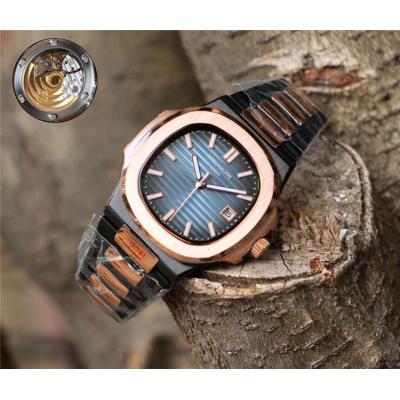 Replica Nautilus 324 Automatic Movement Mens Watch White Dial Two Tone Rose Gold B E64