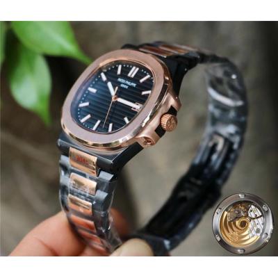 Replica Nautilus 324 Automatic Movement Mens Watch White Dial Two Tone Rose Gold B E64