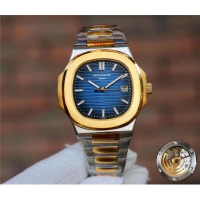 Replica Nautilus 324 Automatic Movement Mens Watch Blue Dial Two Tone Yellow Gold C E64