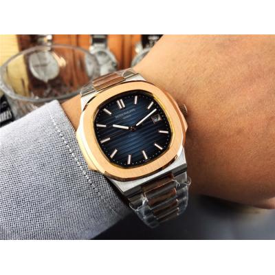 Replica Nautilus A21j Automatic Movement Mens Watch Blue Dial Two Tone Rose Gold A E65