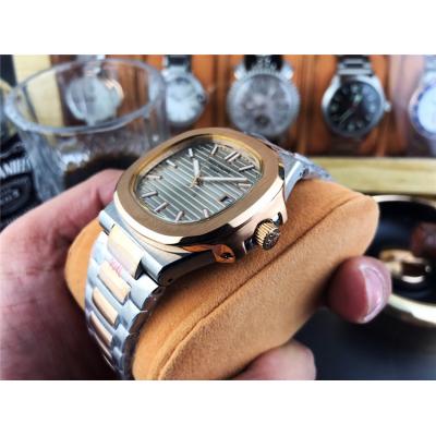 Replica Nautilus A21j Automatic Movement Mens Watch Blue Dial Two Tone Rose Gold A E65