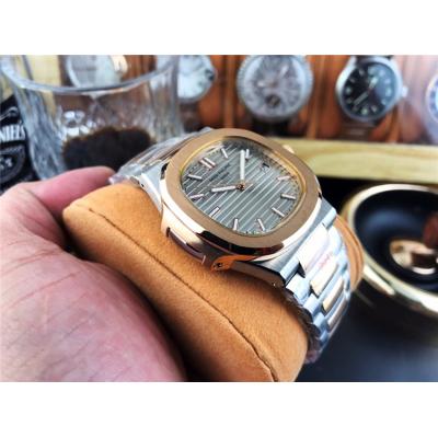 Replica Nautilus A21j Automatic Movement Mens Watch Blue Dial Two Tone Rose Gold A E65