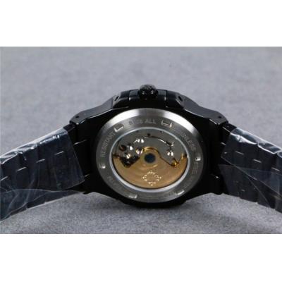 Replica Nautilus A21j Automatic Movement Mens Watch Black Dial PVD Steel E66