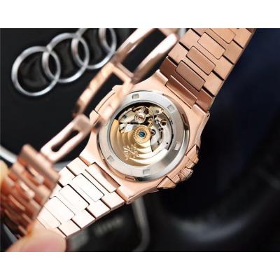 Replica Nautilus A21j Automatic Movement Mens Watch Black Dial Rose Gold E67