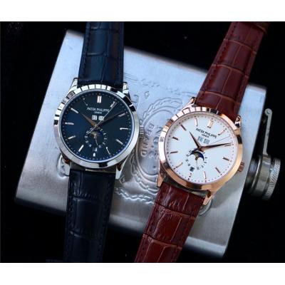 Replica Grand Complications A21j Automatic Movement Mens Watch Black Dial Leather Strap E68