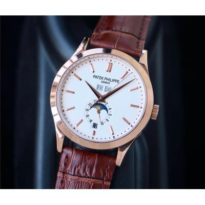 Replica Grand Complications A21j Automatic Movement Mens Watch Black Dial Leather Strap E68