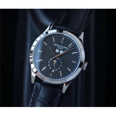 Replica Grand Complications A21j Automatic Movement Mens Watch Black Dial Leather Strap E68