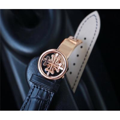 Replica Grand Complications A21j Automatic Movement Mens Watch Black Dial Leather Strap E68