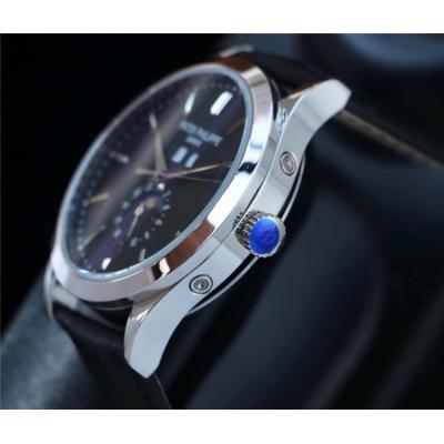 Replica Grand Complications A21j Automatic Movement Mens Watch Black Dial Leather Strap E68