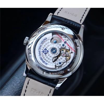 Replica Grand Complications A21j Automatic Movement Mens Watch Black Dial Leather Strap E68