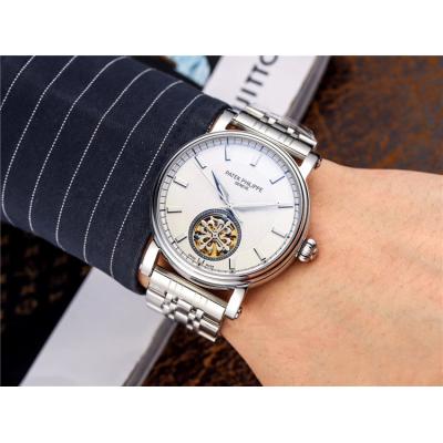 Replica Grand Complications A21j Automatic Movement Mens Watch White tourbillon Dial Two Tone Rose Gold B E70