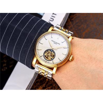 Replica Grand Complications A21j Automatic Movement Mens Watch White tourbillon Dial Two Tone Rose Gold B E70