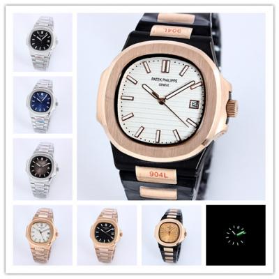 Replica Nautilus 324 Automatic Movement Mens Watch White Dial Two Tone Rose Gold A E73