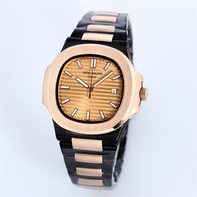 Replica Nautilus 324 Automatic Movement Mens Watch White Dial Two Tone Rose Gold A E73