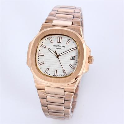 Replica Nautilus 324 Automatic Movement Mens Watch White Dial Two Tone Rose Gold A E73