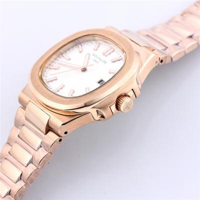 Replica Nautilus 324 Automatic Movement Mens Watch White Dial Two Tone Rose Gold A E73