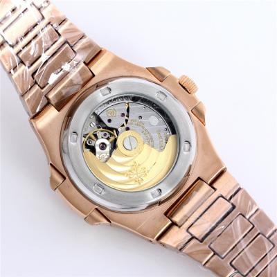 Replica Nautilus 324 Automatic Movement Mens Watch White Dial Two Tone Rose Gold A E73