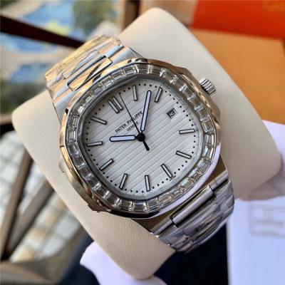 Replica Nautilus A21j Automatic Movement Mens Watch White Dial Diamonds Case Stainless Steel E74