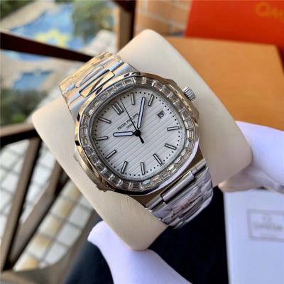 Replica Nautilus A21j Automatic Movement Mens Watch White Dial Diamonds Case Stainless Steel E74