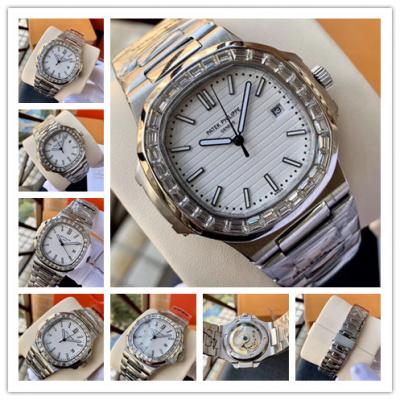 Replica Nautilus A21j Automatic Movement Mens Watch White Dial Diamonds Case Stainless Steel E74