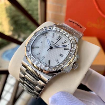 Replica Nautilus A21j Automatic Movement Mens Watch White Dial Diamonds Case Stainless Steel E74